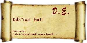 Dósai Emil névjegykártya