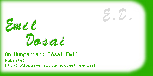 emil dosai business card