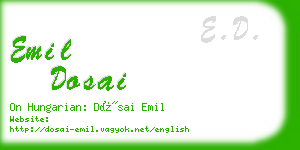 emil dosai business card